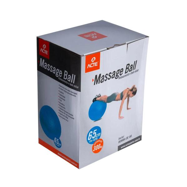 Imagem de Bola de Pilates Massage Gym Ball 65cm Azul T9-Massage Acte Sports