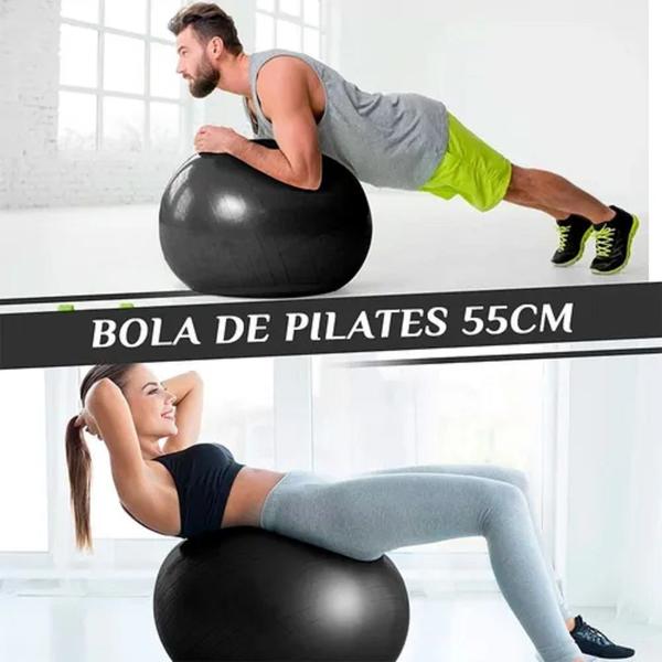 Imagem de Bola de Pilates Suíça Rosa Linha Fitnes Para Exercícios