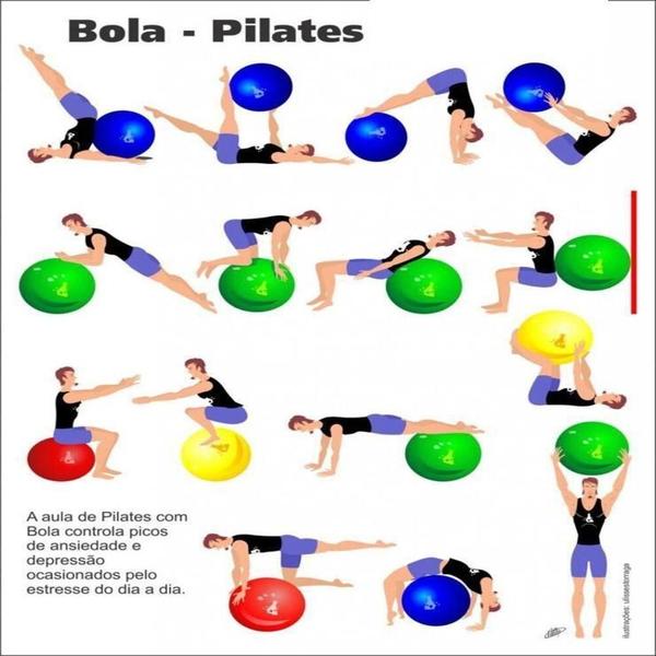 Imagem de Bola de pilates yoga funcional 75cm suica fisioterapia suporta 180kg premium