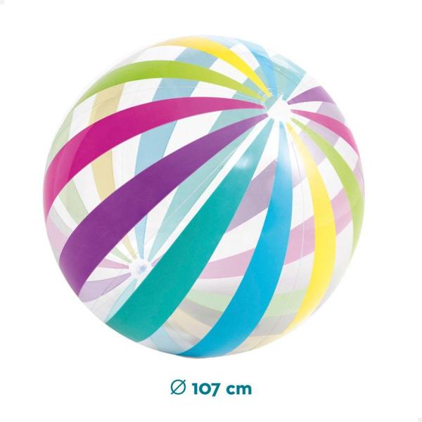 Bola de Praia Transparente Listras Jumbo Intex 1,07m Imagem de Bola de Praia Transparente Listras Jumbo Intex 1,07m