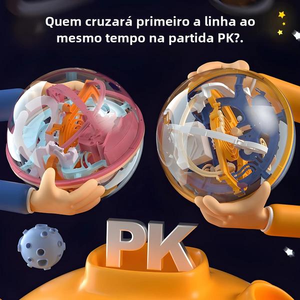 Imagem de Bola de Quebra-Cabeça Labirinto 3D Infantil Montessori - Desafio e Jogo de Obstáculos