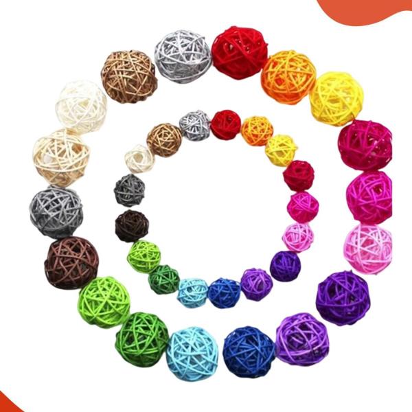 Bola De Rattan 30mm Com 50 Peças - LADEIRA BIJUTERIAS Imagem de Bola De Rattan 30mm Com 50 Peças