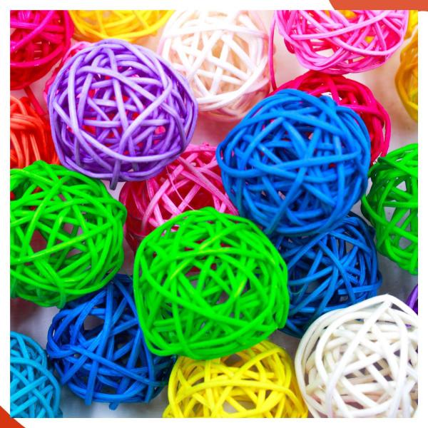 Bola De Rattan 30mm Com 50 Peças - LADEIRA BIJUTERIAS Imagem de Bola De Rattan 30mm Com 50 Peças