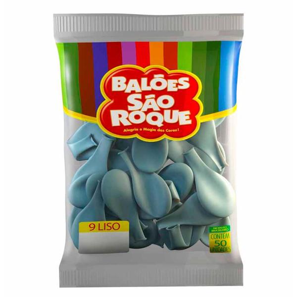 Imagem de Bola de Soprar nº 9 Azul Baby 6450 São Roque - 50un