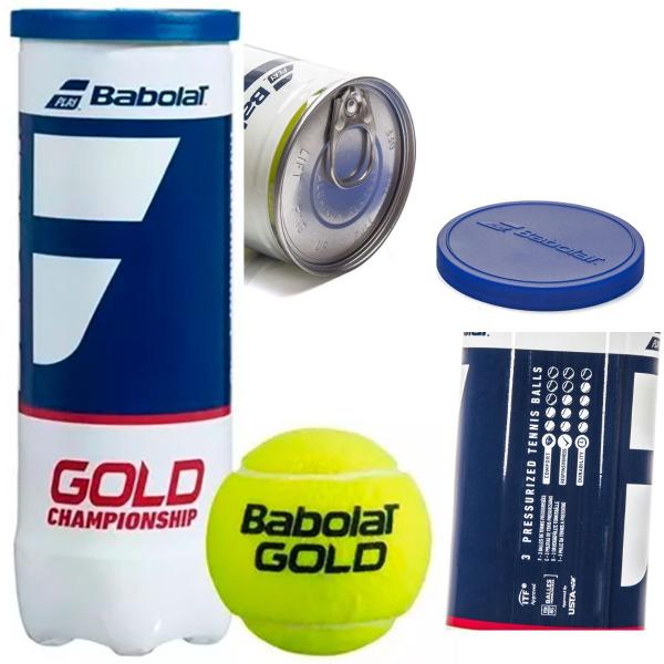 Imagem de Bola de Tênis Babolat Gold Championship Tubo Com 3 Bolas