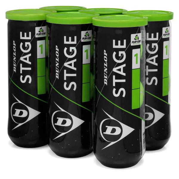 Imagem de Bola de Tênis Dunlop Stage 1 Verde Pack com 06 Tubos