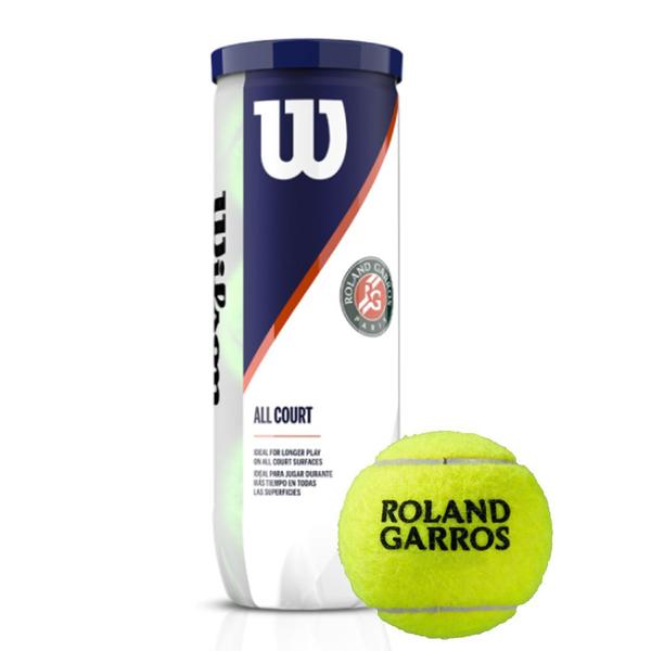 Imagem de Bola de Tênis Roland Garros All Court Wilson Pack com 9 bolas