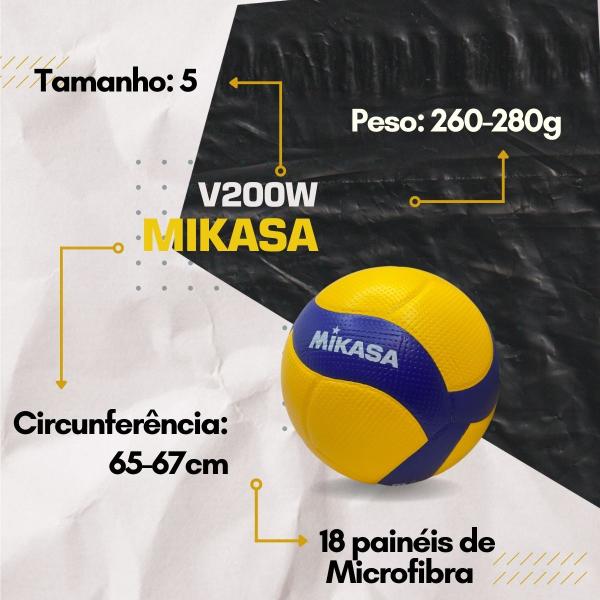 Imagem de Bola De Vôlei Mikasa V200w Oficial Quadra Fivb + Bomba De Ar