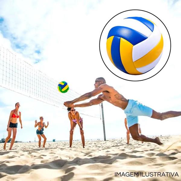 Imagem de Bola De Vôlei Tamanho Oficial Vinil Durável Resistente Furos Voleibol Areia Rede material sintético Competições