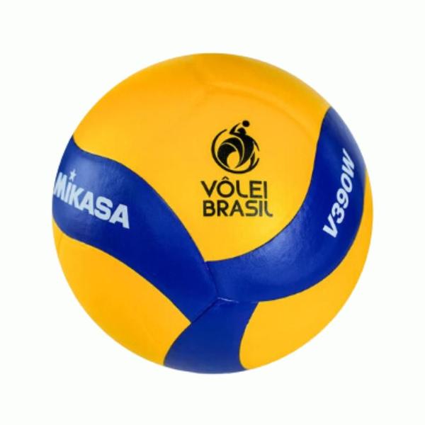 Imagem de Bola De Voleibol Mikasa V390W Amarelo e Azul Padrão FIVB