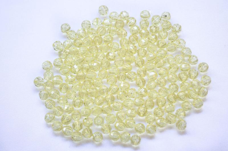 Imagem de Bola Facetado 08mm Cor 025 Amarelo Transparente - pct c/ 250g