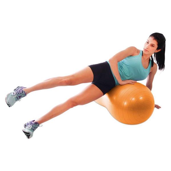 Imagem de Bola Feijão Com Bomba Fitness Premium Laranja 45cmx90cm - Hidrolight