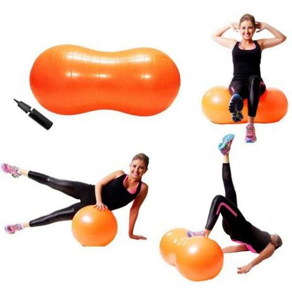 Imagem de Bola Feijão Com Bomba Fitness Premium Laranja 45cmx90cm - Hidrolight