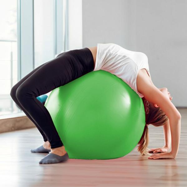 Imagem de Bola Fitness Média para Pilates Yoga Fisioterapia Verde 65 cm Ginástica Alongamento Sem Bomba