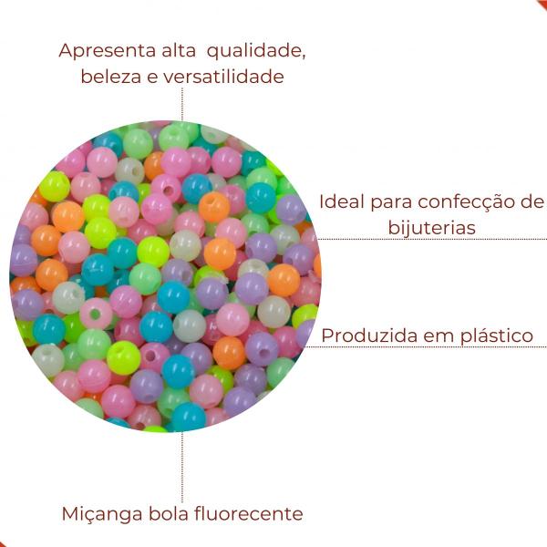 Imagem de Bola fluorecente passante 06mm em plastico com 25gr