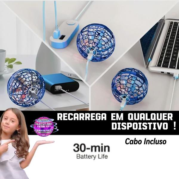 Imagem de Bola Flutuante Mágica Voadora Maluca Bulmerangue Led 360