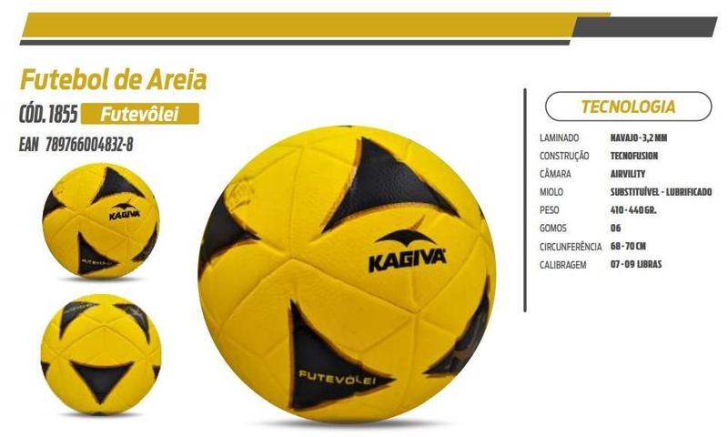 Imagem de Bola Futevôlei Kagiva Amarelo/Preto