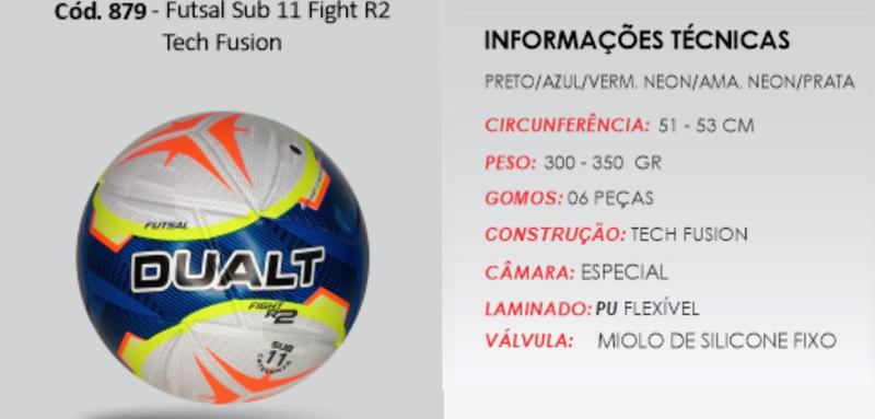 Imagem de Bola Futsal Dualt Fight R2 - Sub 11