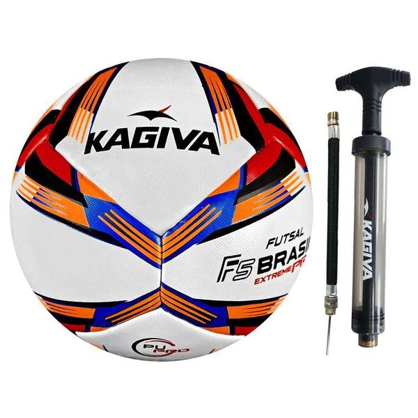 Imagem de Bola Futsal Kagiva F5 Extreme Pró Oficial Laranja E Inflador