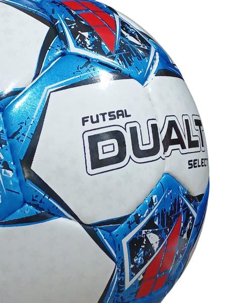 Imagem de Bola Futsal Oficial Dualt Select Costurado - Cor: Azul/branco/vermelho