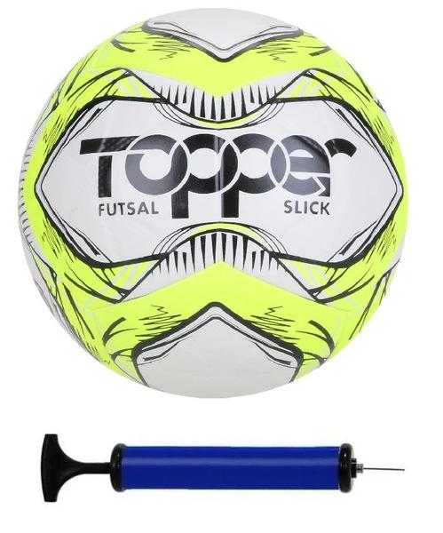 Bola Futsal Topper Slick Amarela + Bomba de Ar Imagem de Bola Futsal Topper Slick Amarela + Bomba de Ar