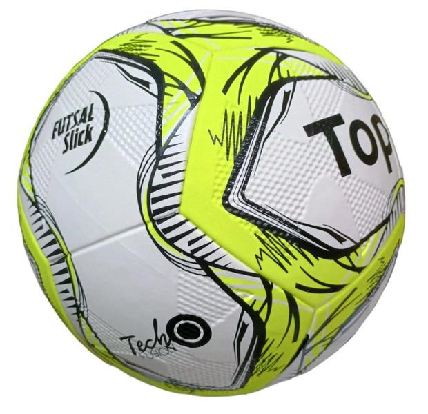 Bola Futsal Topper Slick Amarela + Bomba de Ar Imagem de Bola Futsal Topper Slick Amarela + Bomba de Ar