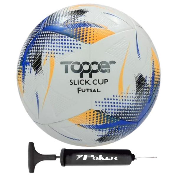 Imagem de Bola Futsal Topper Slick Cup Oficial + Bomba de Ar