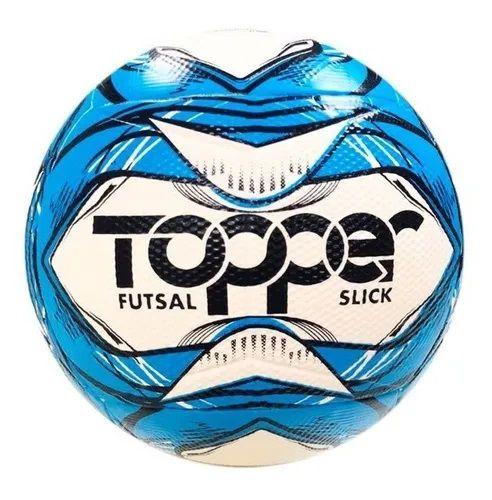 Imagem de Bola Futsal Topper Slick Ii Az + Meião Esportivo Pt - Tam 38-42