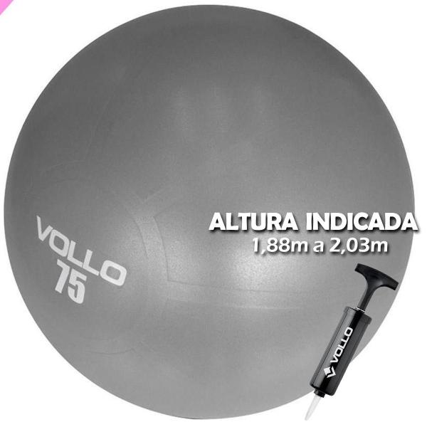 Imagem de Bola Ginástica Gym Ball Vollo VP1036 75cm 300 Kg com Bomba