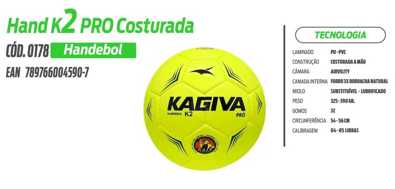 Imagem de Bola Handebol K2 Pro Costurada