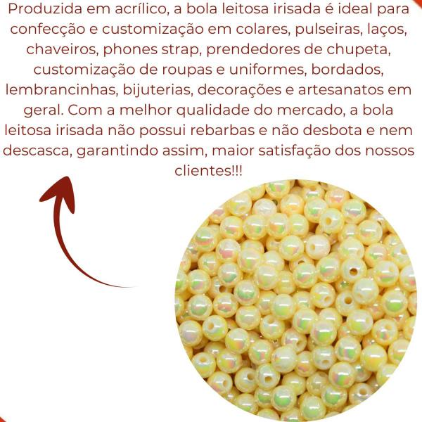 Imagem de Bola Leitosa Irisada 05mm Em Acrilico Com 500Gr