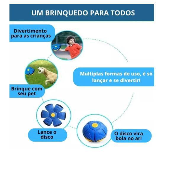 Imagem de Bola Mágica Disco Voador Brinquedo Ao Ar Livre Bola Maluca para Crianças e Pet Azul