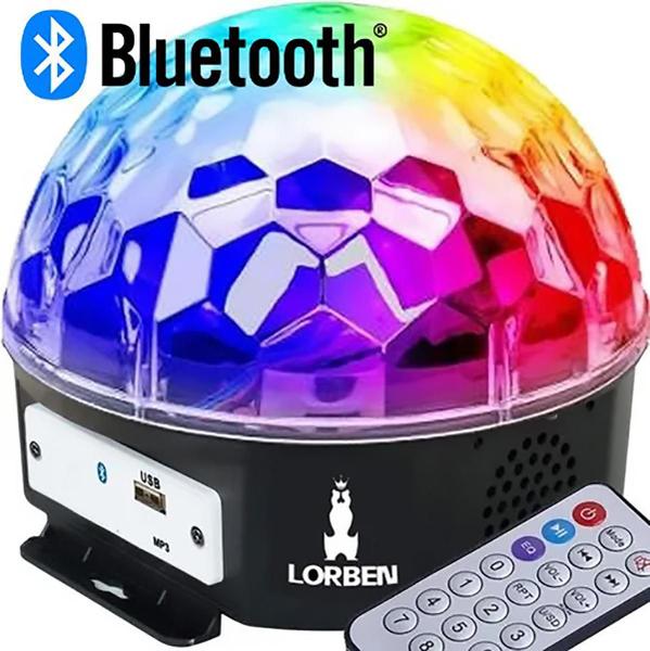 Imagem de Bola Maluca De Led Cristal Bluetooth + Pendrive E Controle