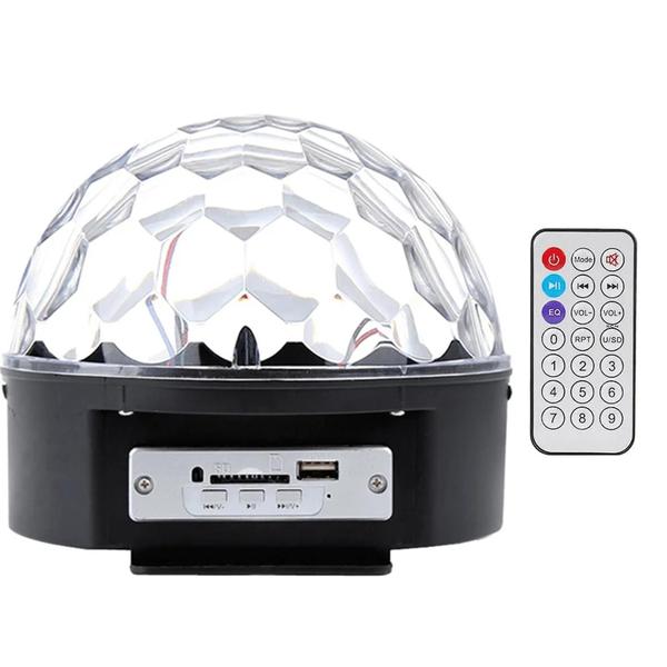 Imagem de Bola Maluca LED Cristal RGB Bluetooth USB SD Festas Iluminação LK306B