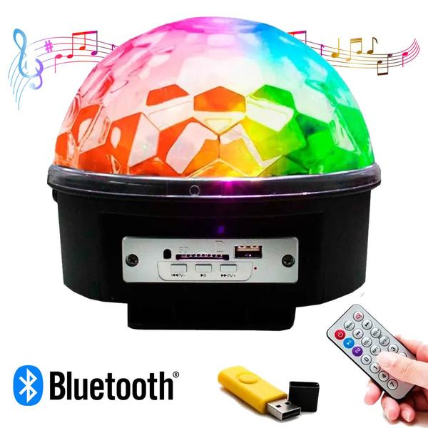 Imagem de Bola Maluca Led Magic Rgb com Bluetooth Som MP3 Pen Drive