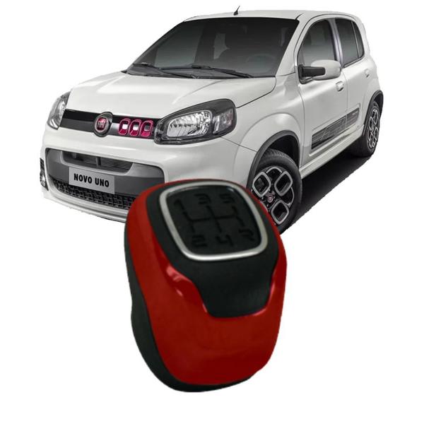 Imagem de Bola Manopla Cambio Fiat Uno Sporting Mobi - Vermelho