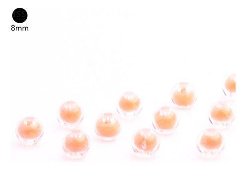 Imagem de Bola Miolo Colorido Laranja Coral  Miçanga 8mm Candy 50g