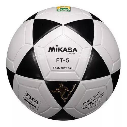 Imagem de Bola Oficial Mikasa FT-5 Branco Preto Futevôlei Altinha Futmesa