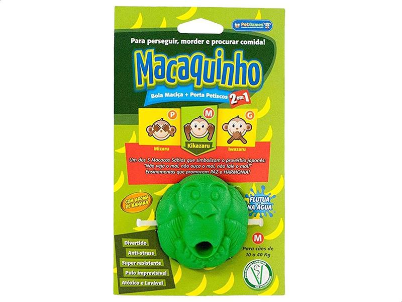 Imagem de Bola P/cães porta Petiscos Pet Games Macaquinho M 65mm