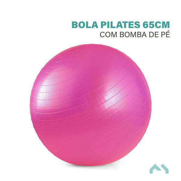 Imagem de Bola para Pilates treino Fitness Com Bomba de Ar de Pé Plast