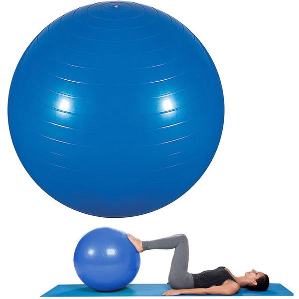 Bola Pilates Academia Alongamento Boa Postura e Bomba De Ar Azul - Bazar Bom Imagem de Bola Pilates Academia Alongamento Boa Postura e Bomba De Ar Azul