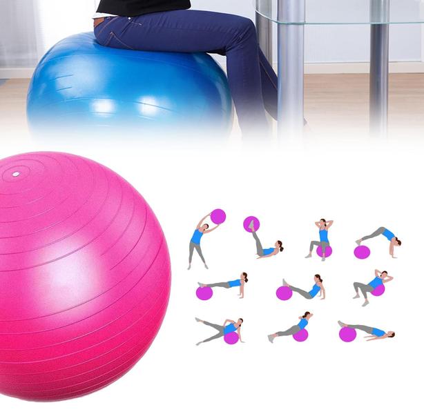Bola Pilates Suíça 65cm Antiderrapante Abdominais Com Bomba - Western Imagem de Bola Pilates Suíça 65cm Antiderrapante Abdominais Com Bomba