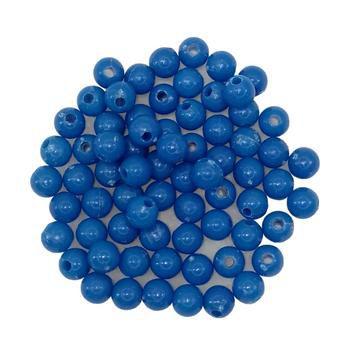 Imagem de Bola Plástica Leitosa c/furo 6/8mm Azul Royal 500gr Mm Biju