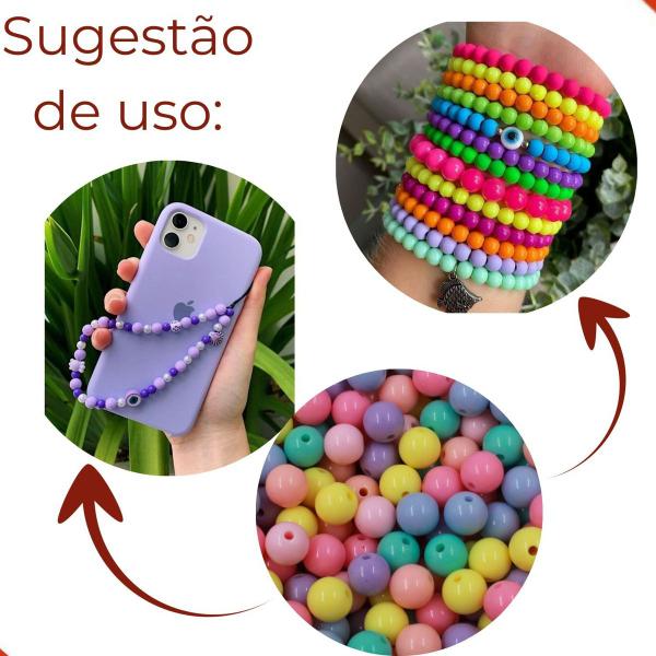 Imagem de Bola Plastica Leitosa Passante 10mm Com 500Gr