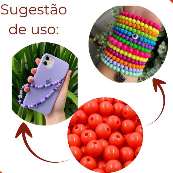 Imagem de Bola Plastica Leitosa Passante 10mm Com 500Gr