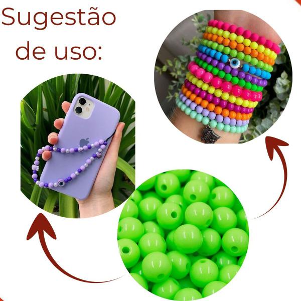 Imagem de Bola Plastica Leitosa Passante 10mm Com 500Gr