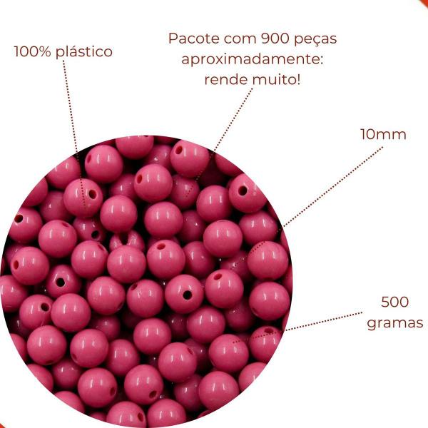 Imagem de Bola Plastica Leitosa Passante 10mm Com 500Gr