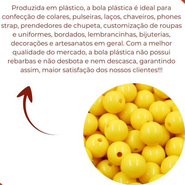 Imagem de Bola Plastica Leitosa Passante 12mm Com 500Gr