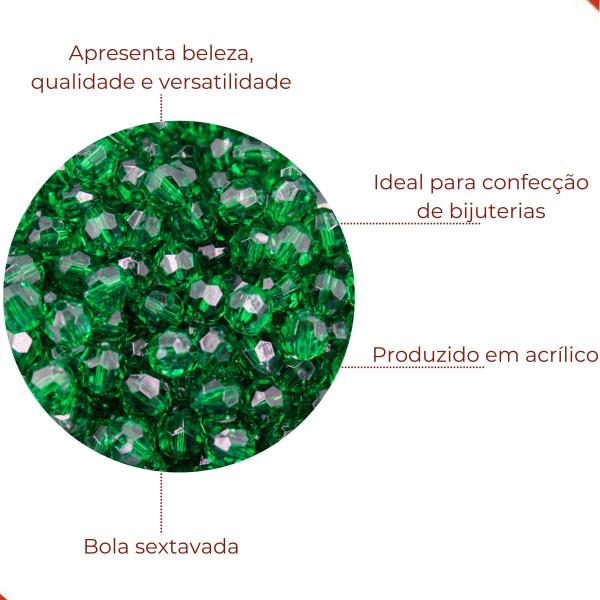 Imagem de Bola sextavada passante 08mm em acrilico com 500gr