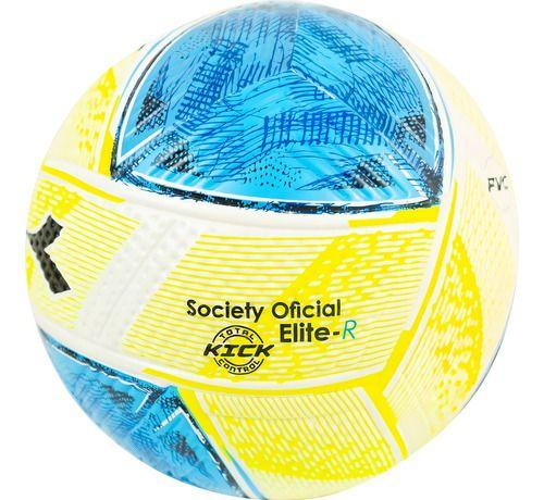 Imagem de Bola Society Diadora Oficial Protech Elite-r Cor Branco/amarelo/azul